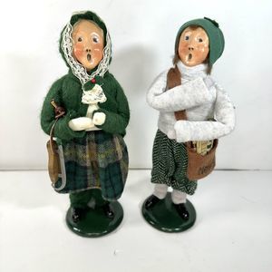 Byers Choice 1989 Christmas Skate Girl & Paper Boy Signed